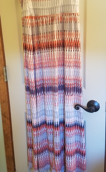Aztec tribal maxi skirt orange grey Cynthia Rowley - Picture 6 of 6